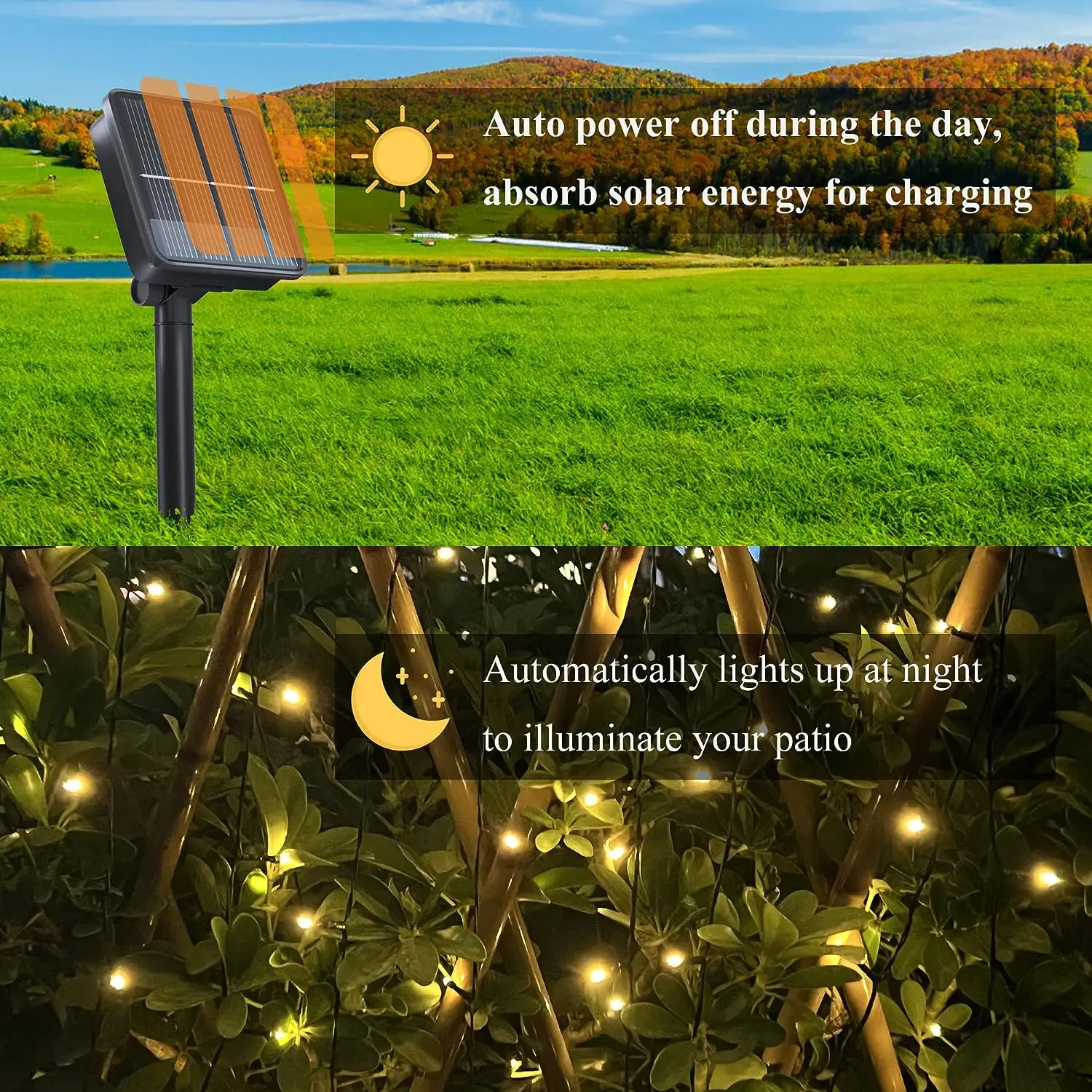 Holiday Christmas diwali outdoor string light tree outdoor party fairy solar light led outdoors garden lights decoration