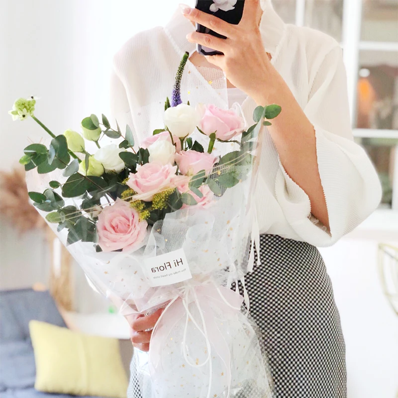 Flower Wrapping Mesh Paper Korean Gift Flower Packaging Material mesh for Florist Bouquet wrapping paper