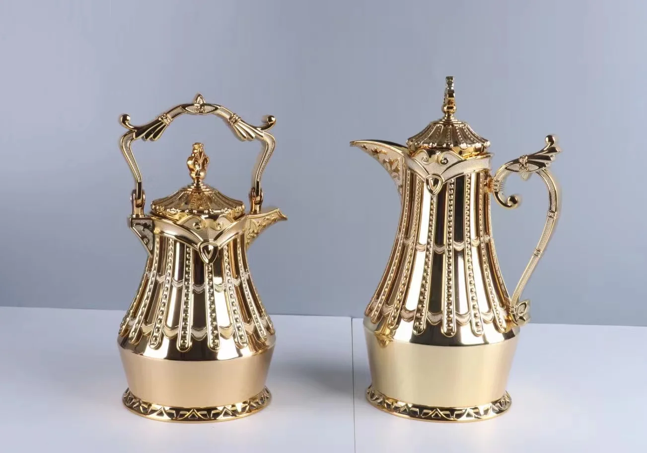 Prime Quality Luxury Arabic Tea & Coffee Thermos Royal Home Utensil Arabic Coffee Dallah And Tea Flask Leather For Ramadan