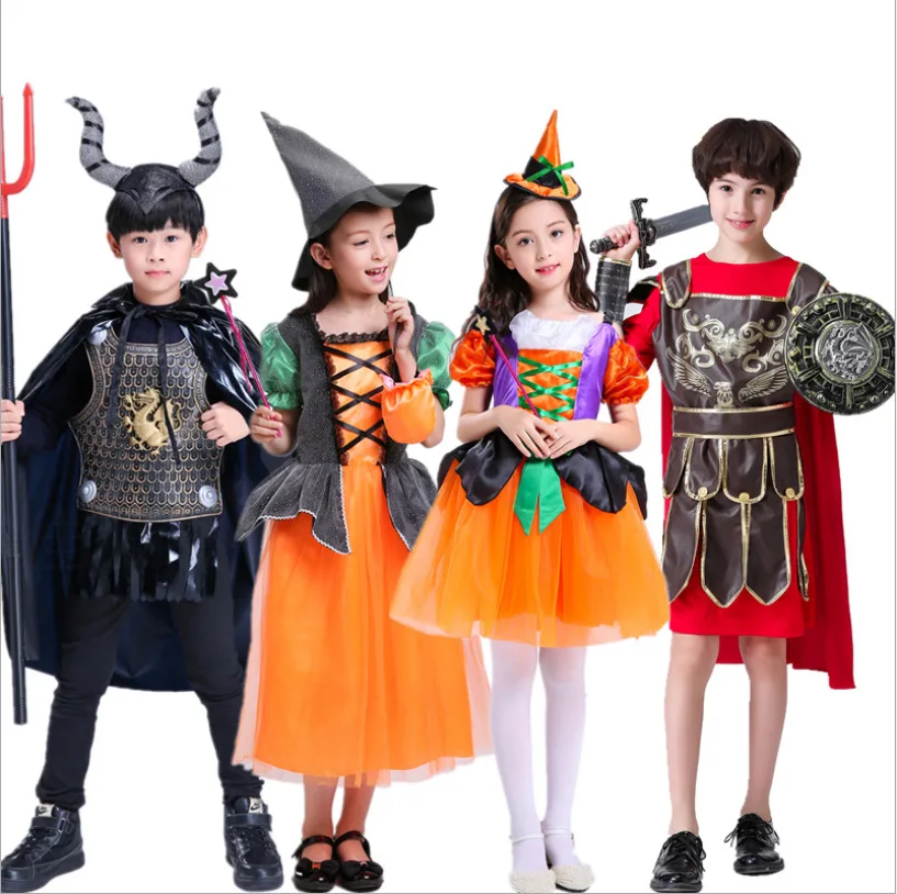 Halloween Princess Dress Hot Sale Pretty Witch Cosplay Costume Halloween Kid Little Witches Pumpkin Fairy Fancy Dress Costumes