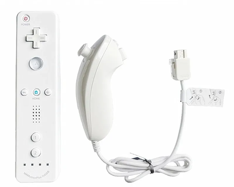 2 In 1 Wireless Remote Gamepad Controller For Nintend Wii Nunchuck For Wii Remote Control Joystick Joypad Optional Motion Plus