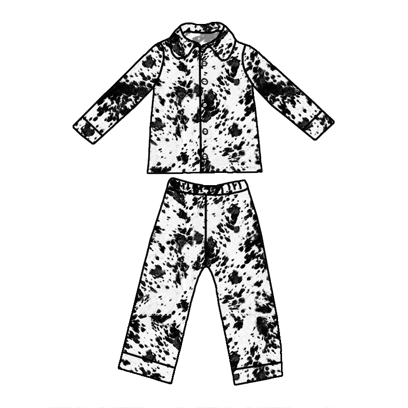 Hot Sale Custom Western Camo Pattern Milk silk Fabric Boutique Kids Girls Clothes Summer Lounge Sets Mommy and Me Set