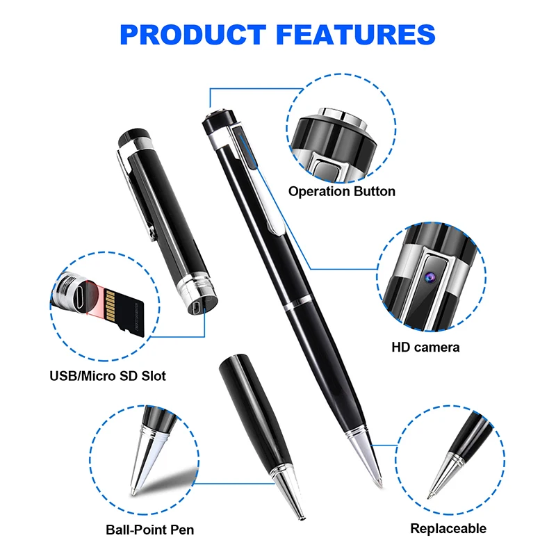 Full HD 1080P Portable Mini Hidden Pen Camera Spy Pen Camera Video Recorder