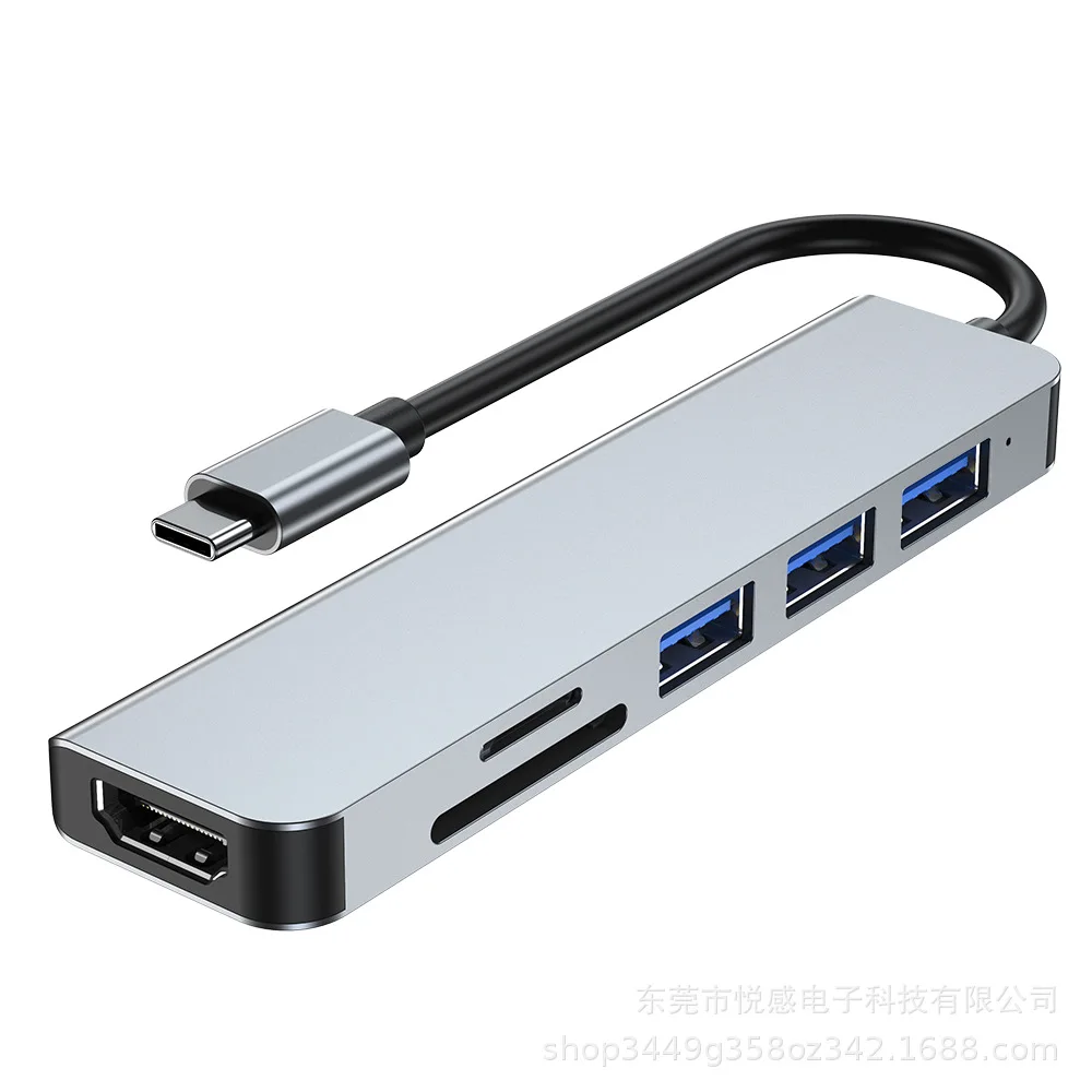 6 Port 6 in 1 HDTV PD Charge Type c 3.0 Usb hub in Aluminum Compatible with Mac OS, Windows 7/8/10