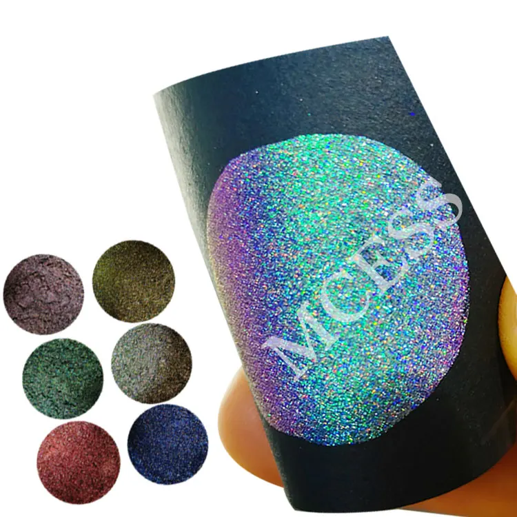 Brand Mcess FREE SAMPLES rainbow chrome holographic micro powder pigments for watercolor making
