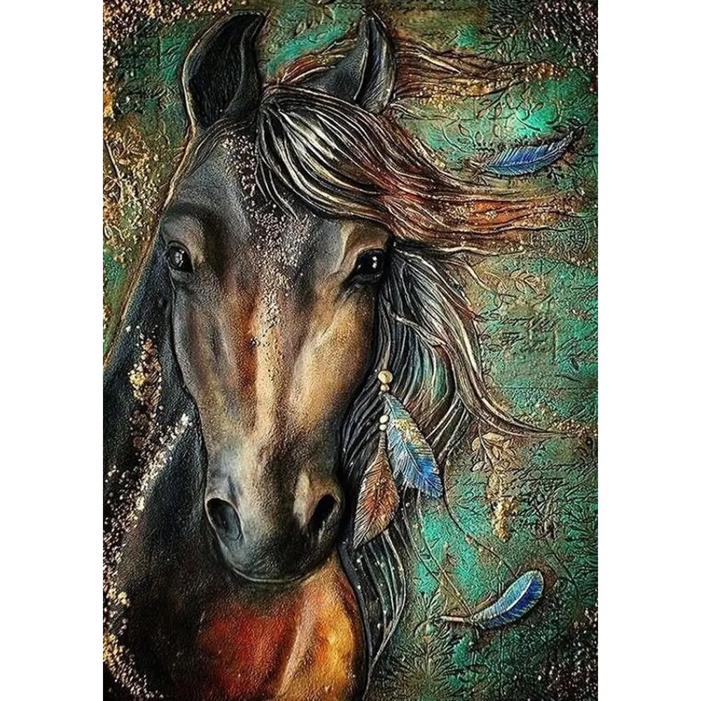 
Color horse Animals 30*40cm(canvas) full round drill diamoond painting 