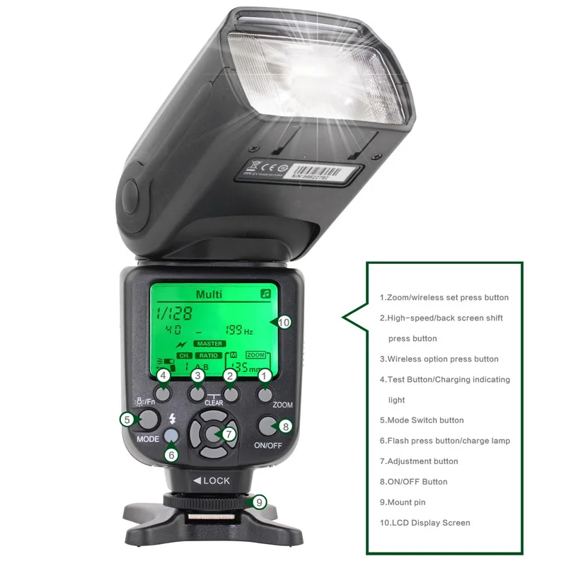 Camera Flash Fill in  Light Zomei ZM580T ttl Automatic Speedlite
