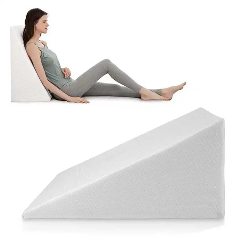 Wedge Pillow for Sleeping, Elevated Support Bed Wedge Pillow, Breathable Triangle Pillow Wedge - Cooling Memory Foam Top