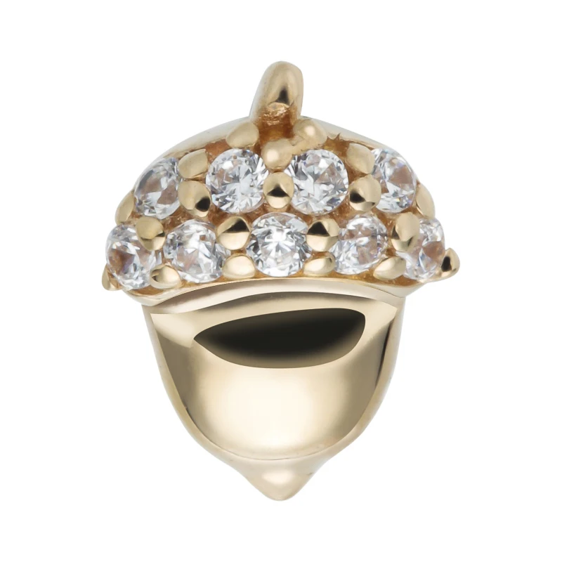 Giometal Gemmed Hazelnut Top 14K Solid Gold Corn Threadless Tragus Helix Flat Back Earrings body Jewelry Wholesale Piercing