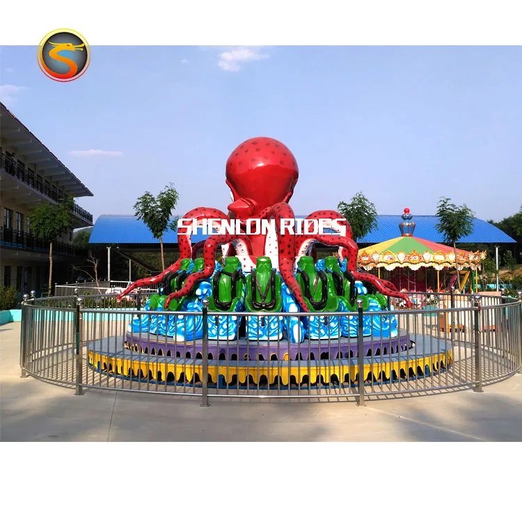 Funfair games equipment attractive reverse time magical turntable dancing octopus ride