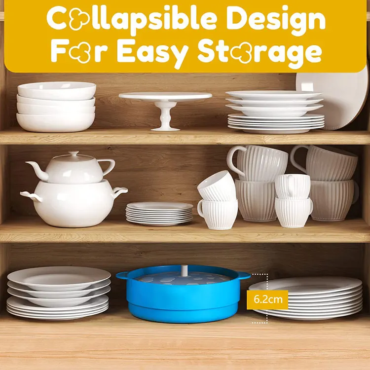 Children Food Grade High Quality High Capacity Colorful Homemade Microwave DIY Silicone Popcorn Bowl