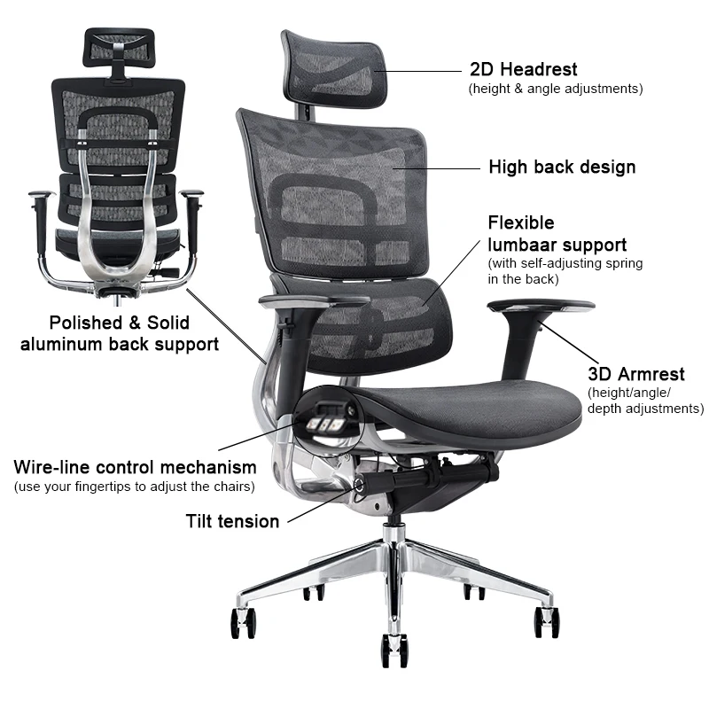 JNS-801 High Back Fully Mesh Executive Swivel Office Adjustable Chair with Modern Office Furniture Design
