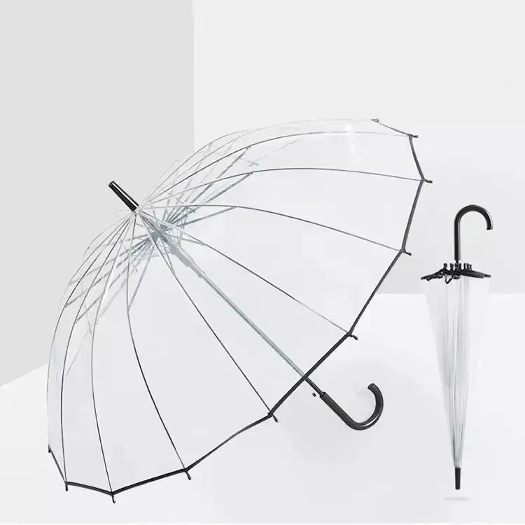 TX8158 Custom Logo Private Label Adult Umbrella Windproof Golf PVC Full Print Dome Rain Straight Clear Adult Umbrella