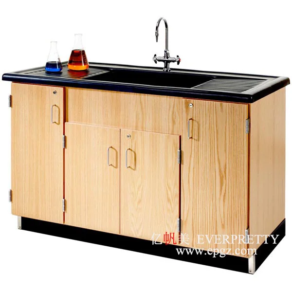 School laboratory furniture wooden chemistry and biology lab table furniture with faucets