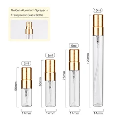Wholesale Round 2ml 3ml 5ml 10ml With Black Aluminum Plastic Atomizer Small Mini Empty Refillable Glass Spray Perfume Bottle