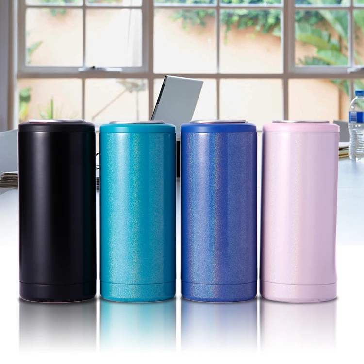 
Wholesale Double Wall Stainless Steel 12oz Beverage Beer Cola slim Can Cooler 