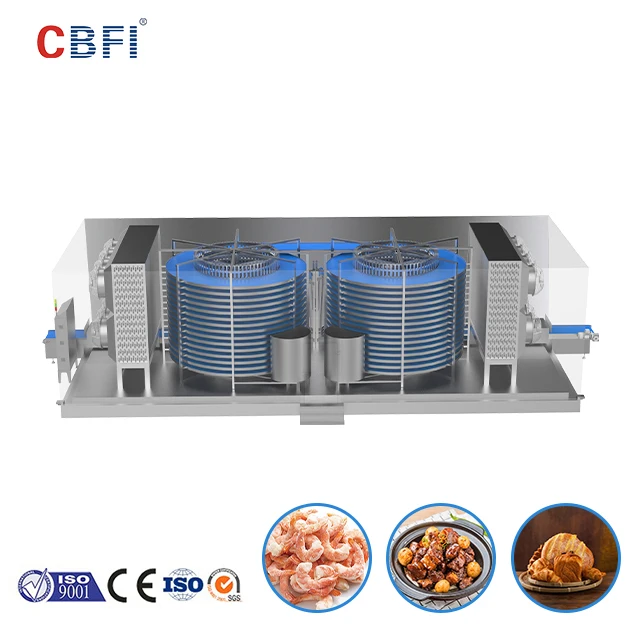 IQF freezing equipment ice cream spiral tunnel freezer or berries
