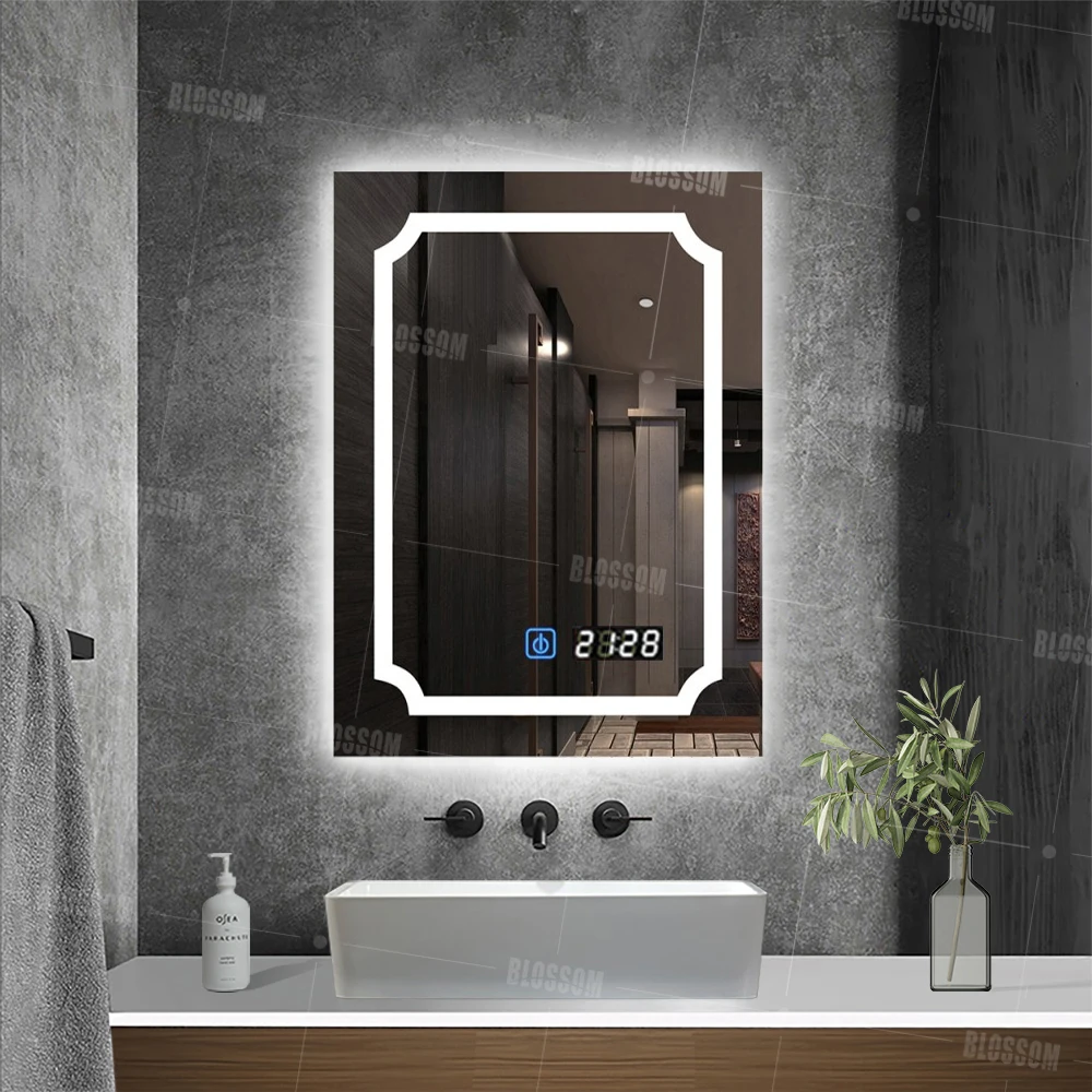 Modern Luxury LED Anti-Fog Bathroom Dressing Wall Mirror Bluetooth Smart with Magnifier for Cosmetic Use Household Items