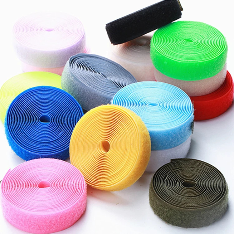 Various sizes and colors Top Quality Fastener Black Hook Loop Strap Adhesive Hook And Loop Tape Hot