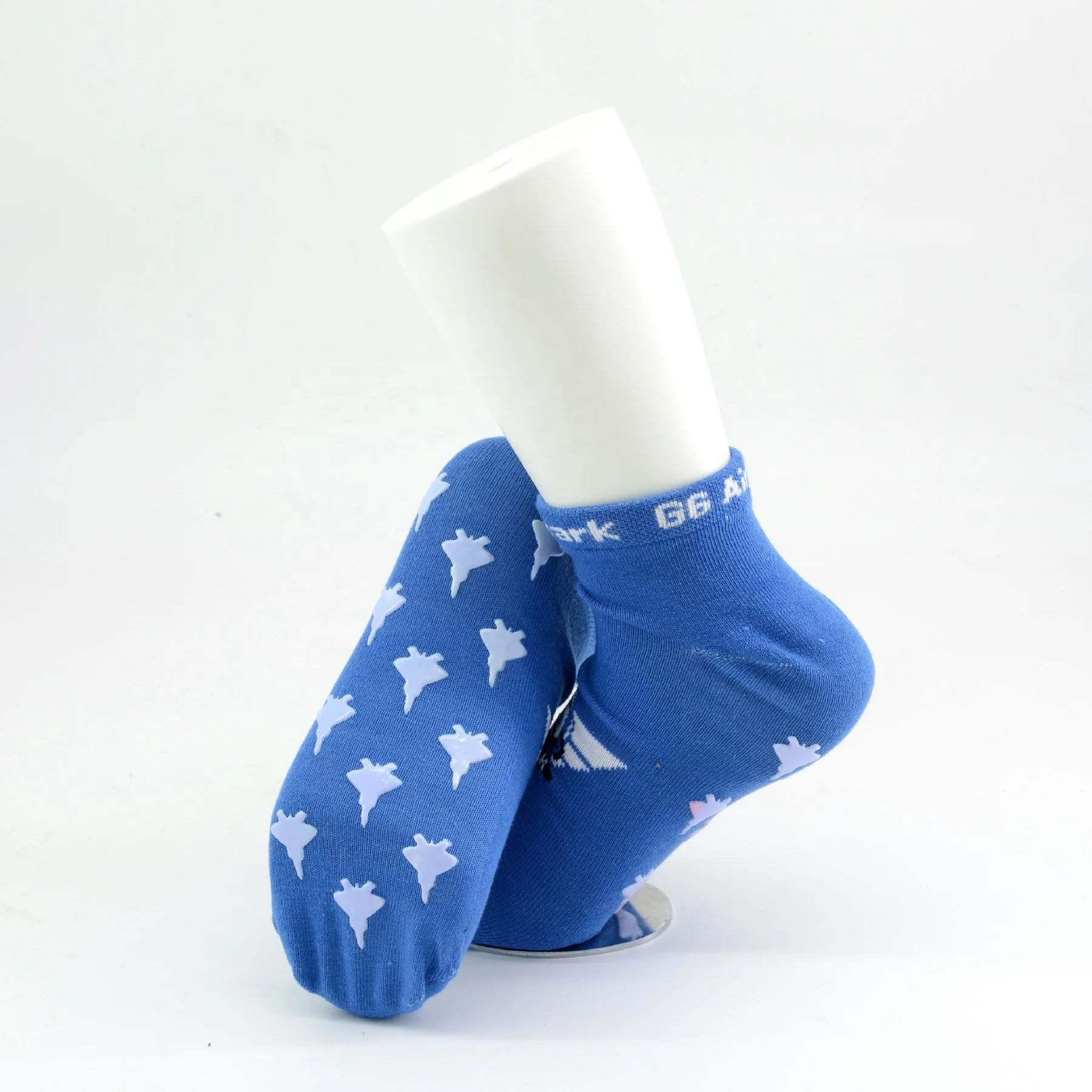 Custom adults trampoline park grip socks anti slip in royal blue grip socks trampoline pilates pilates custom grip socks