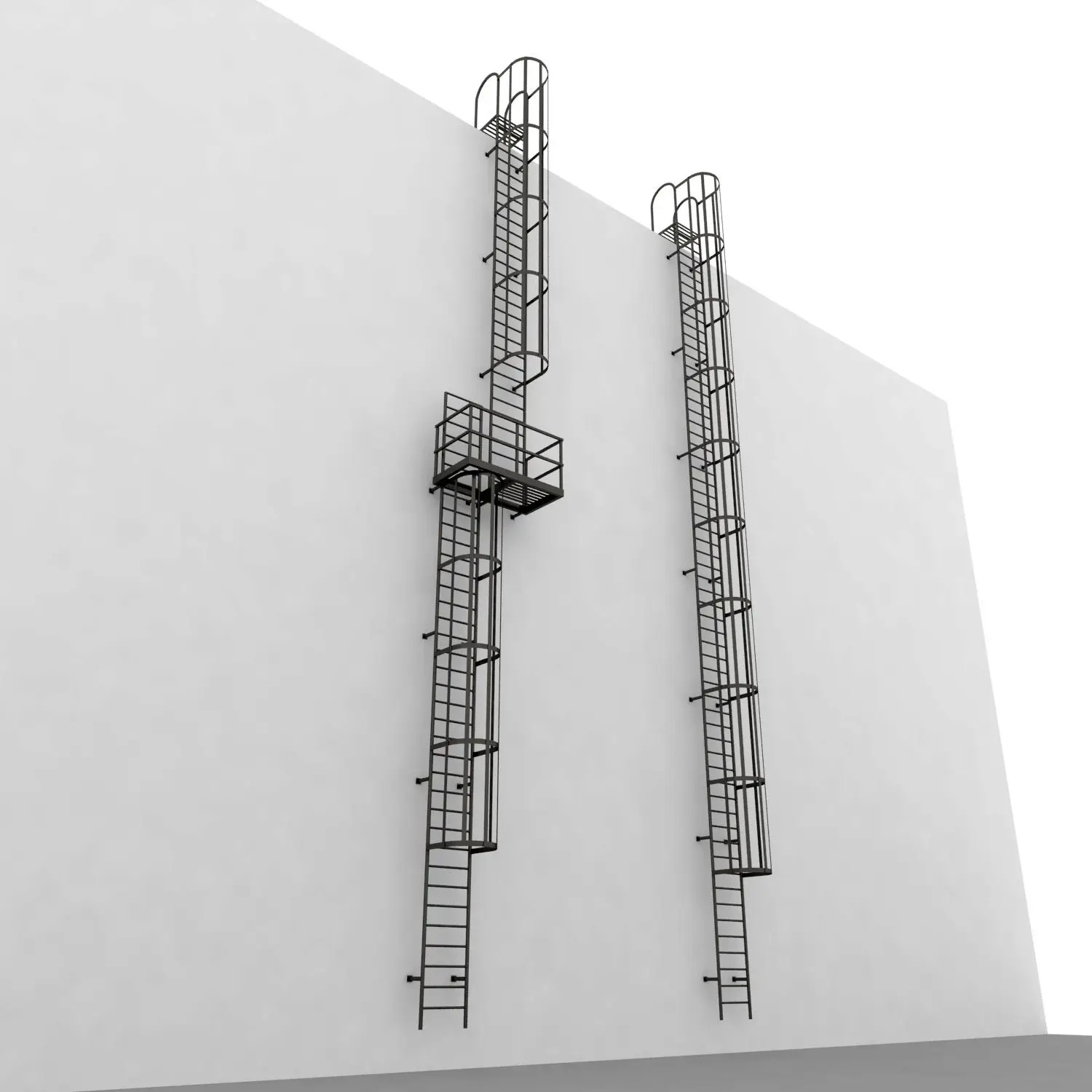 Customize Outdoor Galvanized Steel Powder Coated Emergency Escape Ladder Anti-Rust