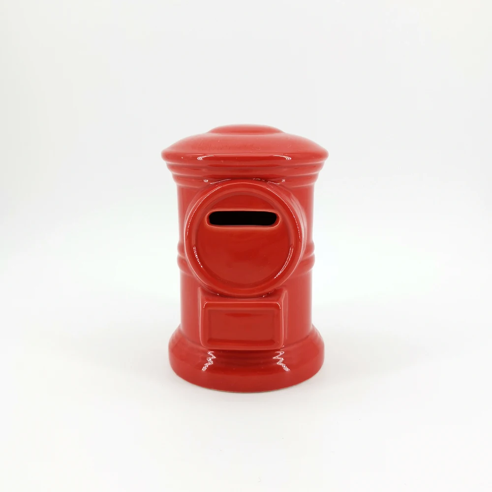 Sale Mailbox Modeling Kids Money Boxes Can Customize Color and Size Ceramic Hollow Out Coin Piggy Bank