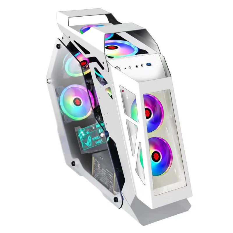 Хорошая цена корпус для игрового процессора ПК компьютера со светодиодной подсветкой вентиляторы RGB и источник