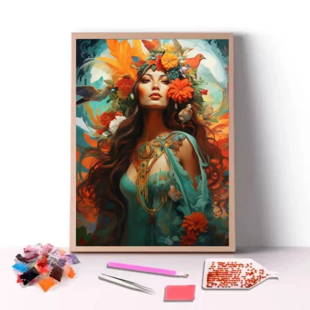 COOLEVE Factory Wholesale 5D DIY Diamond Painting Kit Custom Full Drill Cross Stitch Round Acrylic Art for Home Decor