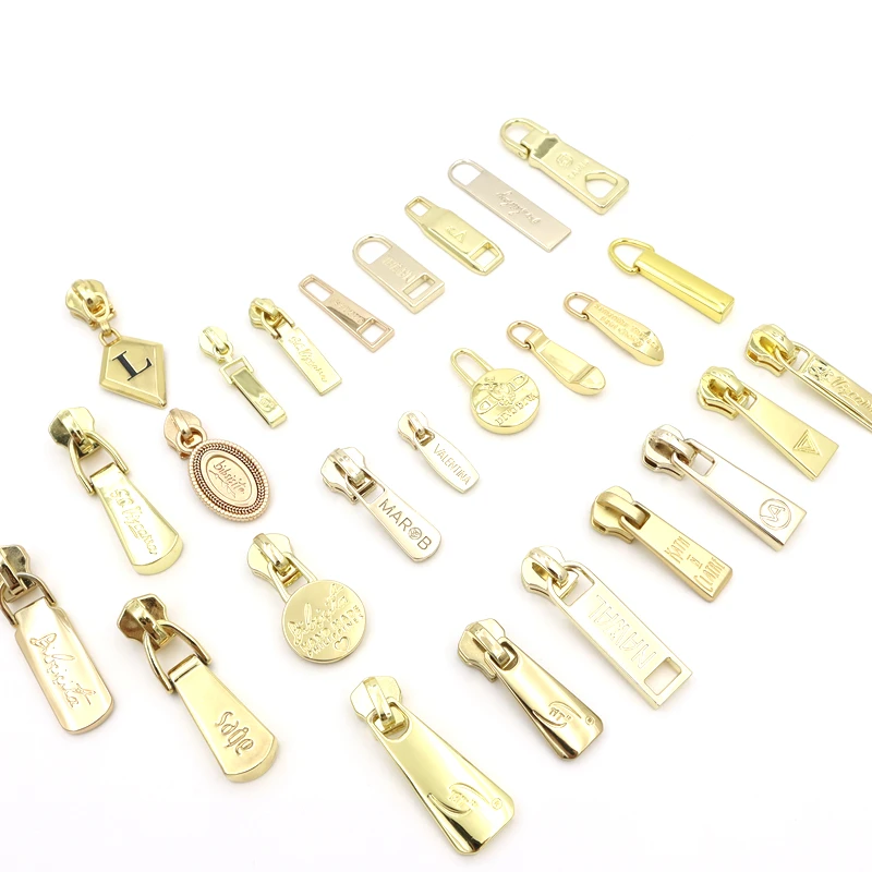 Leather Bag Accessories Regular 5# Metal Zip Puller Custom Zipper Puller with Slider