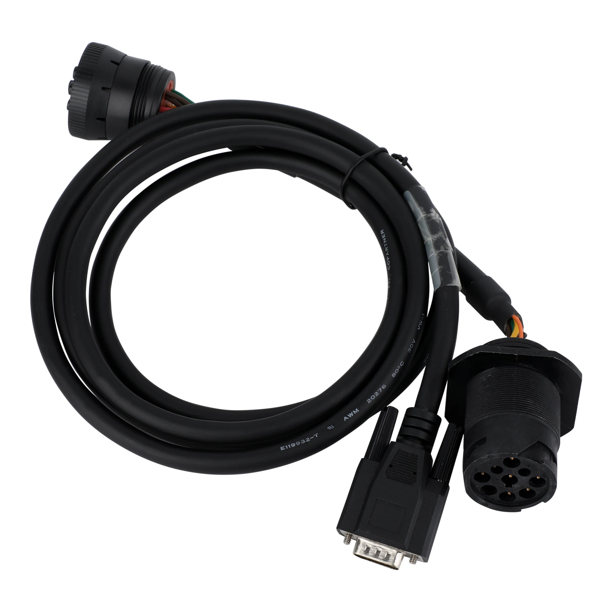 Custom Black J1939 9pin connector TO DP15 connector Y cable