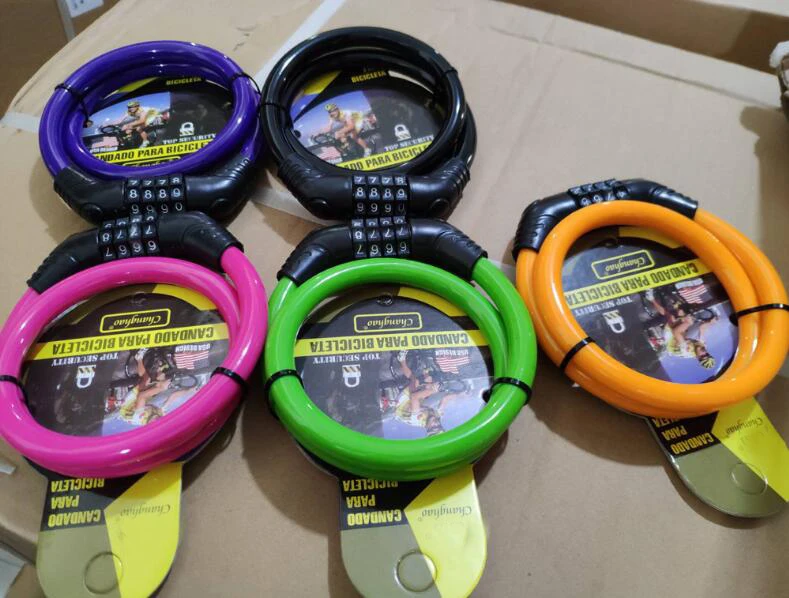 High Quality Combination Chain for Bike lock cable with combination 4 Digit Remote Padlock Bike lockers padlock for bicycle