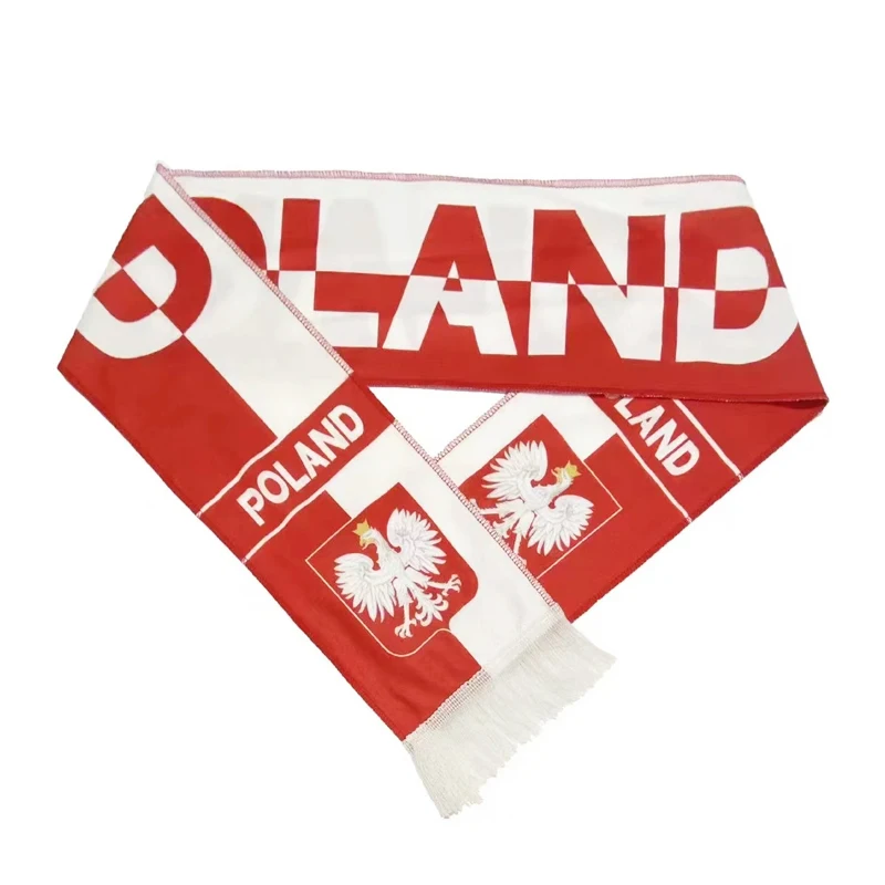 Customized Logo Football Team Clubs Scarf Double Sided Printed Polyester Fan Scarf Fashion Soccer Football Scarf