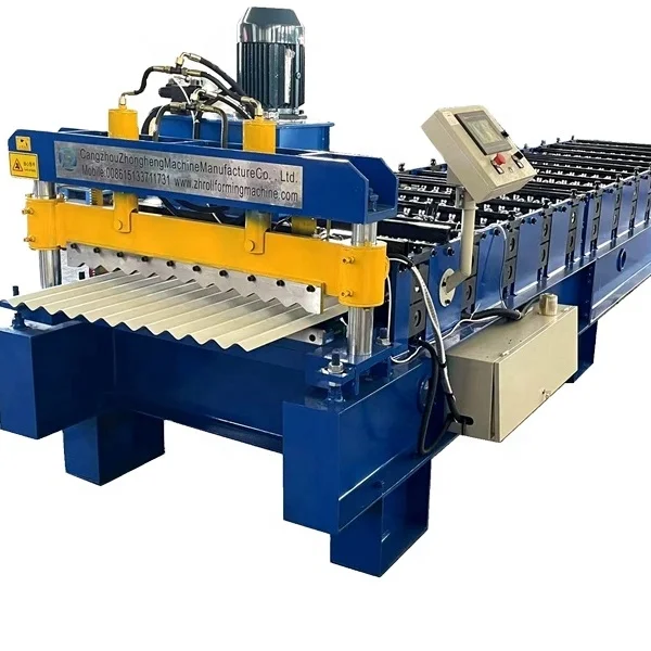 Automatic iron steel metal used corrugated roof sheet tile making machine