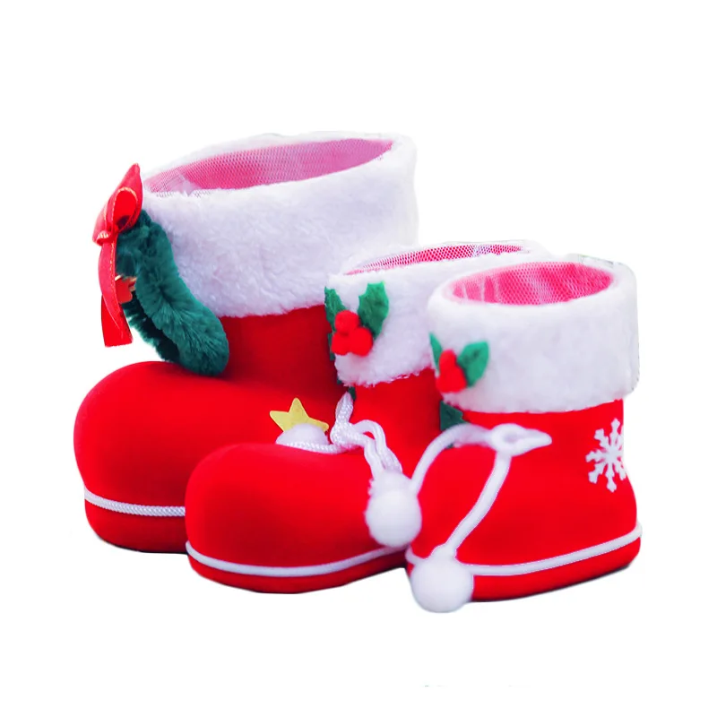 YQ-2203 Christmas decoration Gift Holders Santa Boots Candy packing jar