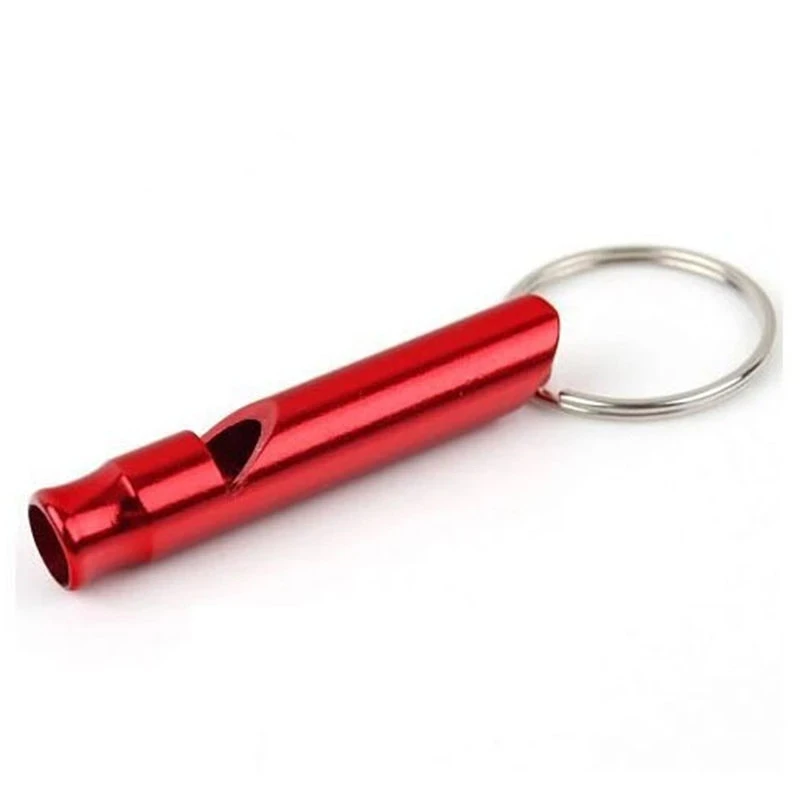 Camping Hiking Survival Whistle Small Size Aluminum Emergency Whistle Outdoor Loud Portable Keychain Necklace