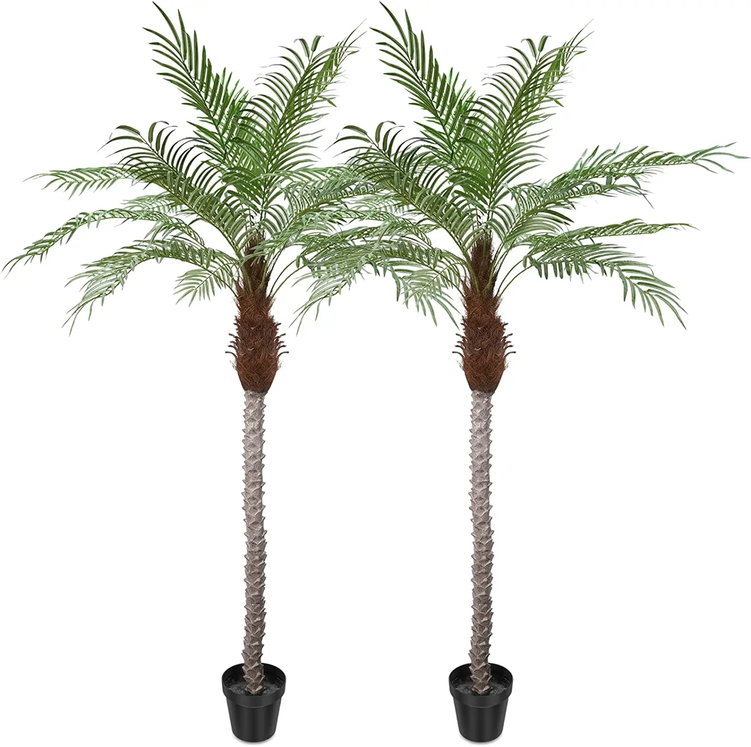 Faux Tall Indoor Outdoor Coconut Tree in Pot Artificial Large Tropical Palm Trees for Pool Garage Living Room Home Office Decor