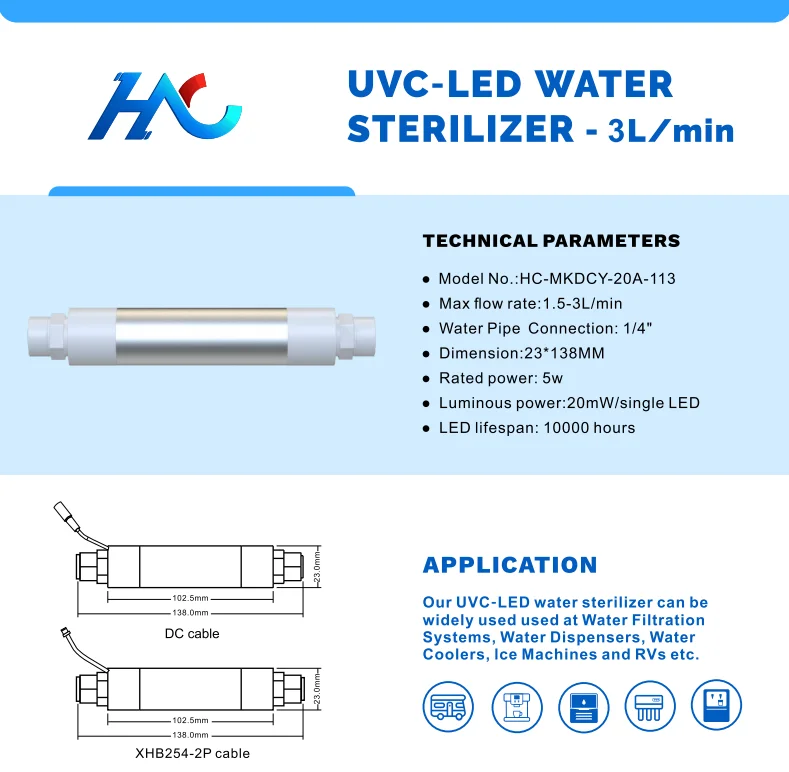 Ninest 3LPM долгое время питьевой воды для системы обратного осмоса UVC-LED стерилизатор модуль очиститель