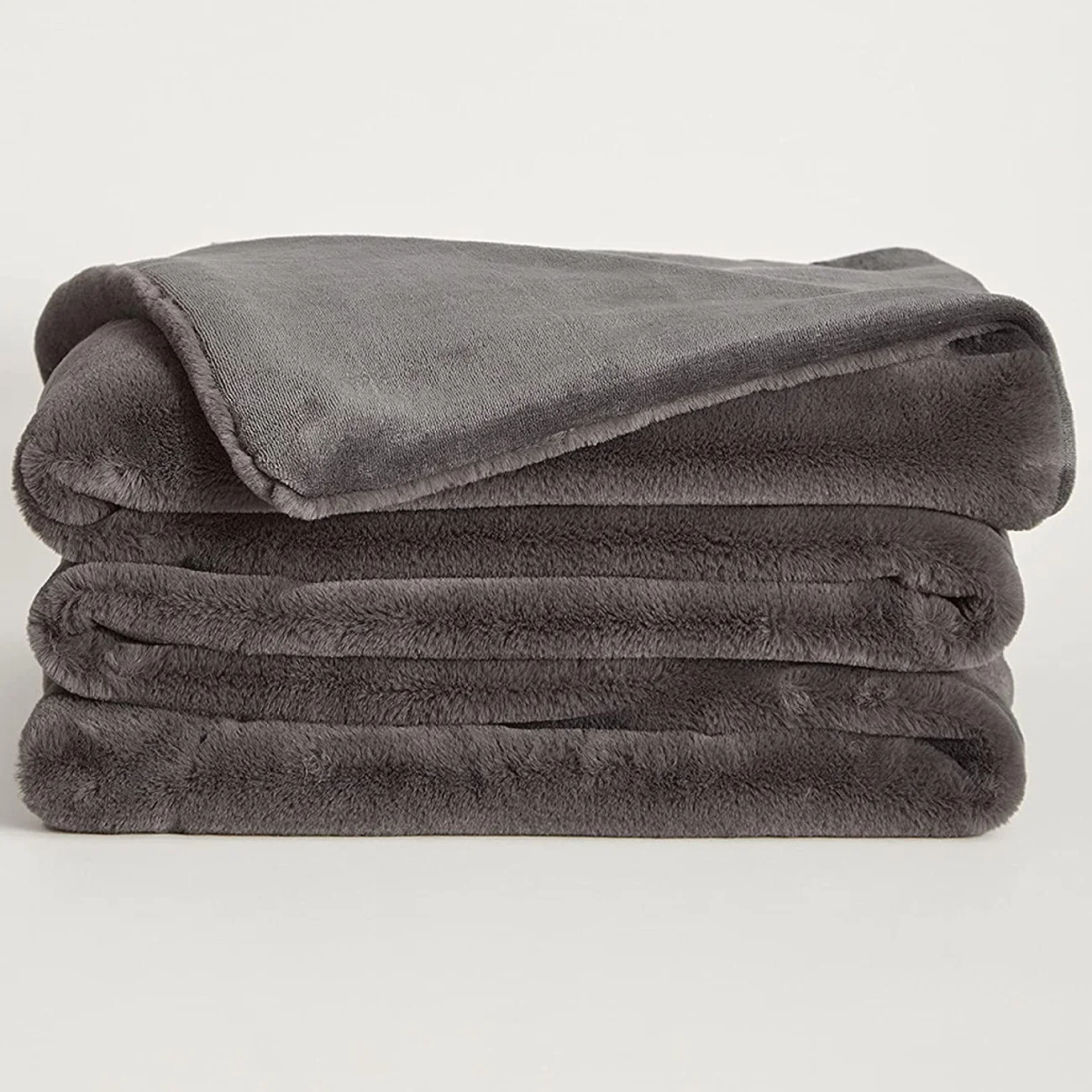 Durable Lightweight Extra Soft Microfiber Solid Color Faux Rabbit Fur Throw Blanket for Sofa Couch