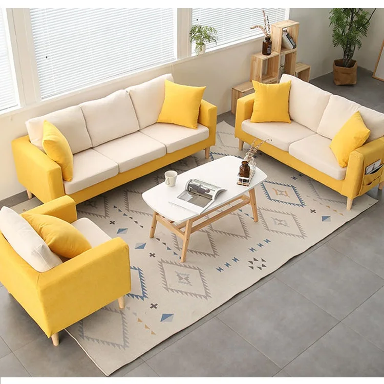 Simple couches wholesale luxury sofas modern furniture livingroom 2 seat flax fabric sofa