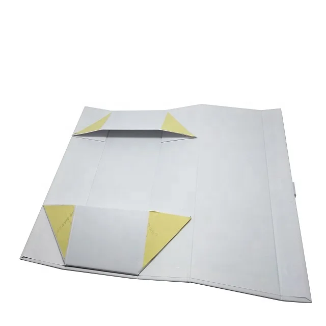 Factory price retail white magnetic closure folding gift packaging box with ribbon