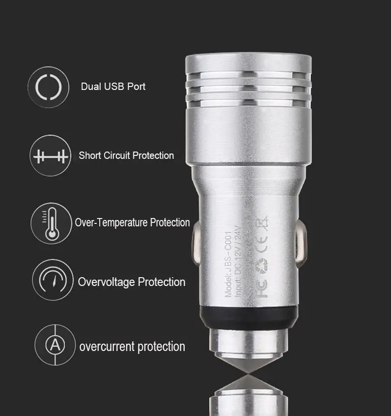 Whosale 5v 1.0A Universal Daul 2 Port USB Car Charger Adapter For Phone