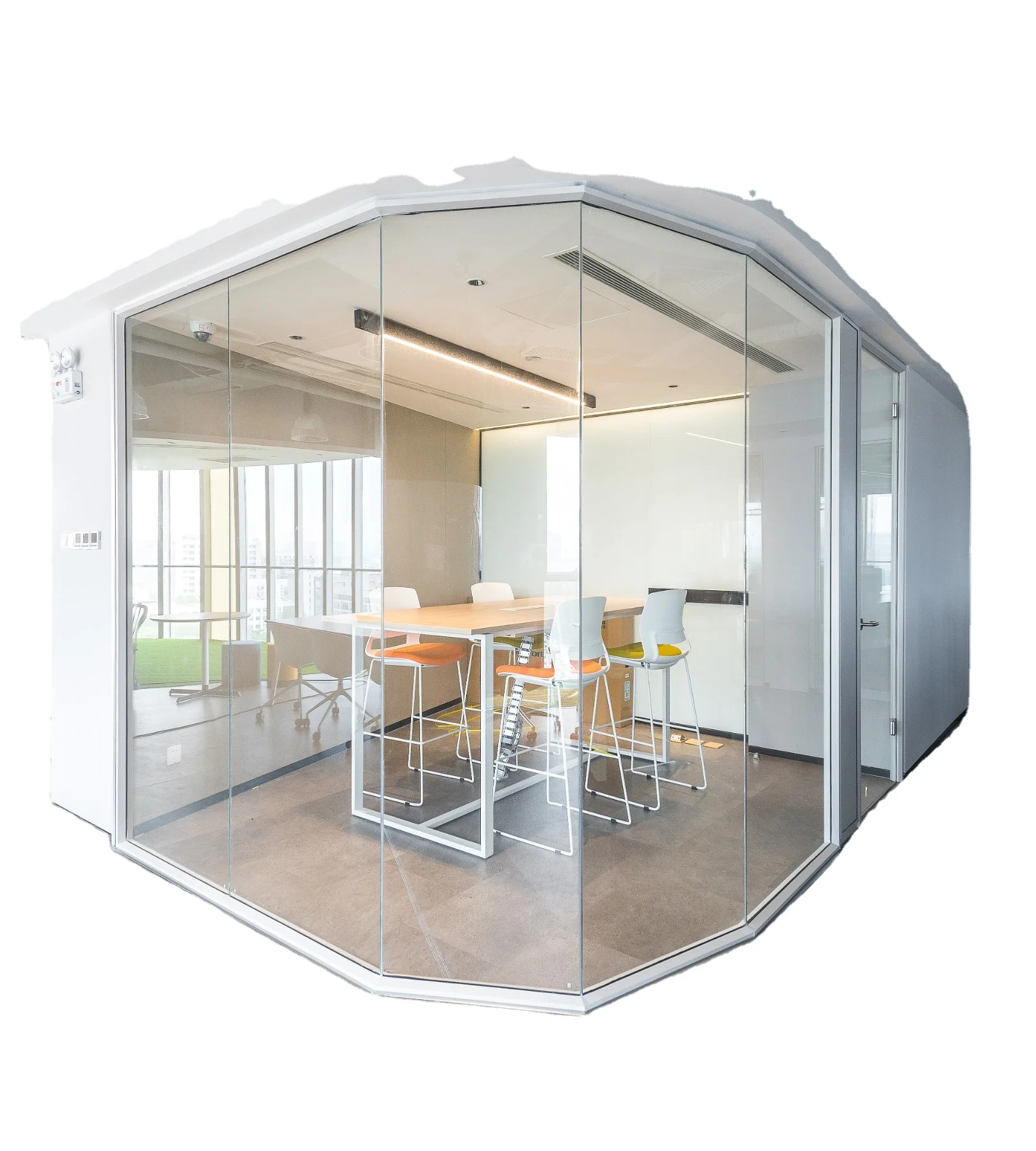 Customized Panoramic Partition Full Height Indoor Frameless Glass Wall