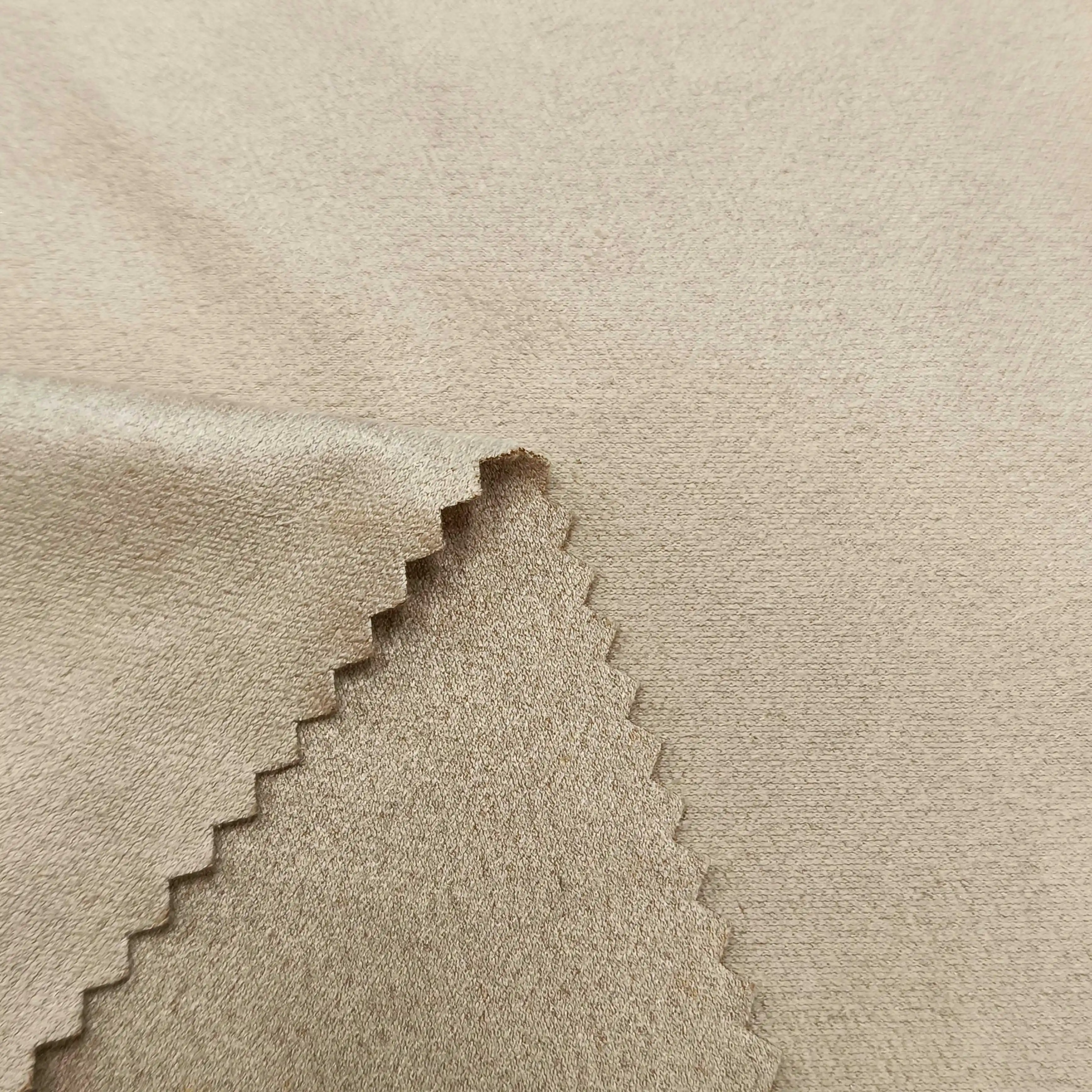 high density two side double-sided fleece knitted suede fabric for clothing custom material fabric