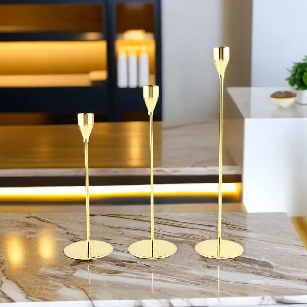 plant Manufacture 500 Sets $2.9 Gold Metal Candlestick Weddings Home Decor tapered candle holder