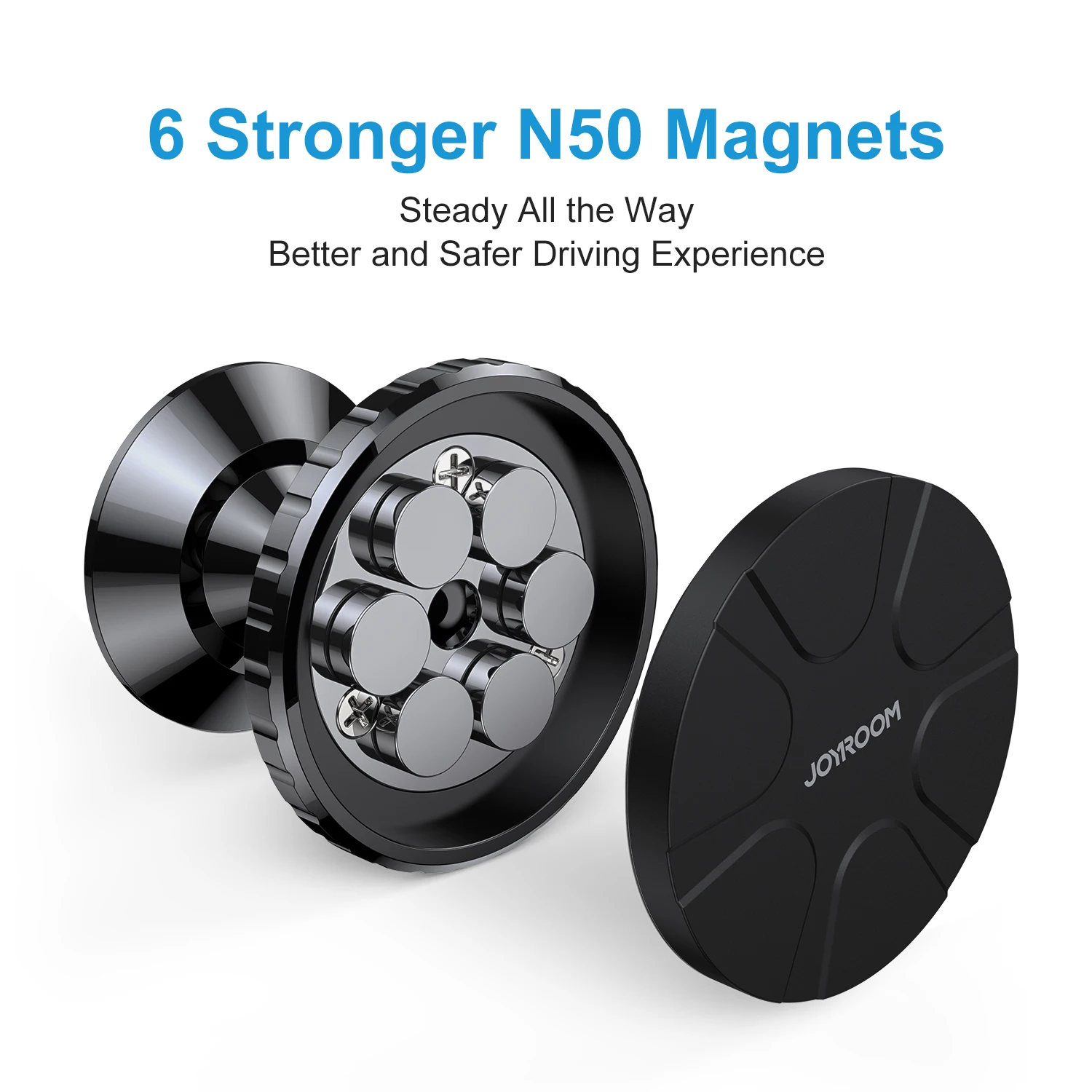 
2021 New Round Shape 6pcs Magnet Strong Cellphone Mount Soporte Para Celular Dashboard Private Label Magnetic Car Phone Holder 