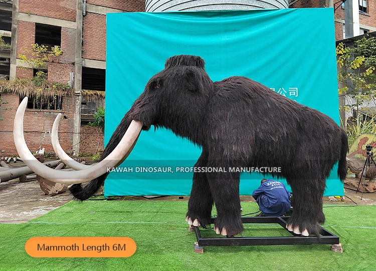 Kawah Factory Realistic Animatronic Mammoth Model Animatronic Mammoth Statue Animals for Forest Park