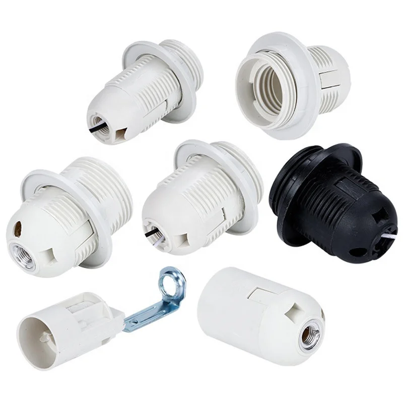 Black White E14 E27 Screw Lamp Holder Candle Bulb Socket Base 4A 250V Lampholder