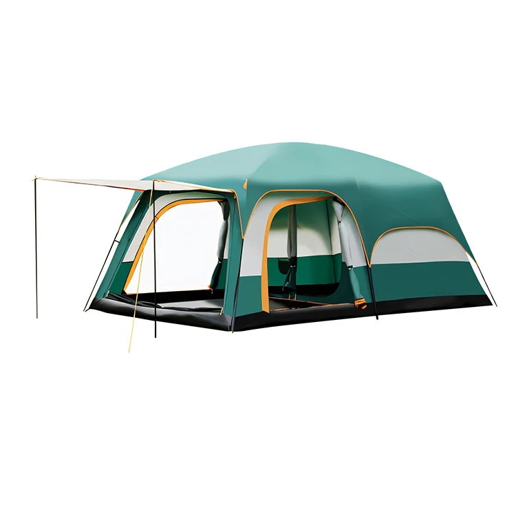 Luxury 8-10 Person Camping Tent Waterproof Oxford Double 2 Bedrooms Family Outdoor Adventures Hotel Resort Villas Mobile House