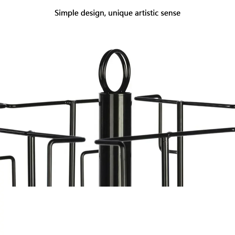 High Quality Rotating Floor Metal Pocket Post Greeting Card Display CD Calendar Magazine Display Stand Rack