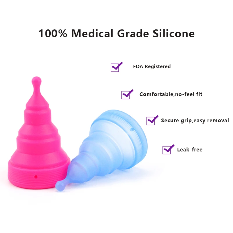 Bulk Factory Price Collapsible Mensuration Cup Copa Menstruales Menstrual Cup Plegable Menstrual Cup Folding For Women Period